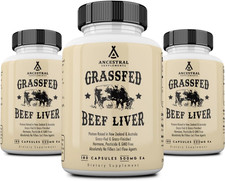 Ancestral Supplements Grass Fed Beef Liver Capsules, Energy  Immunity, 3 Pack