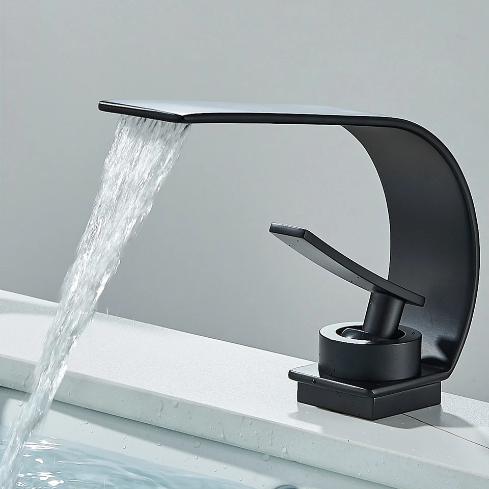 Schwarz Waschtischarmatur Badarmatur Wasserhahn Bad Waschbecken Mischbatterie - Bild 4 von 4