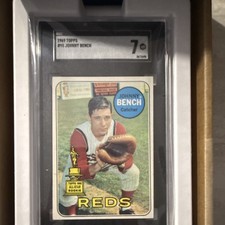 Topps 1969 Johnny Bench #95 Reds SGC 7 MLB 1968 All-Star Rookie Base Set Card