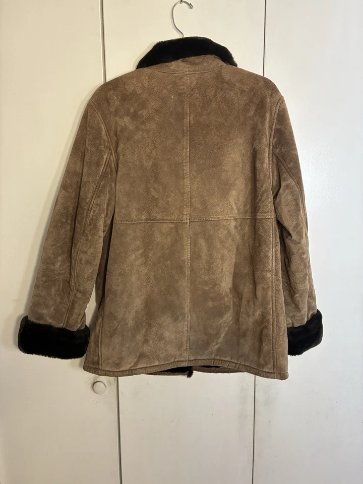 Chaqueta De Colección Gallery Forrada de Piel Penny Lane Marrón Gamuza S Y2K Boho Cálida Hippie Foto 2 de 4