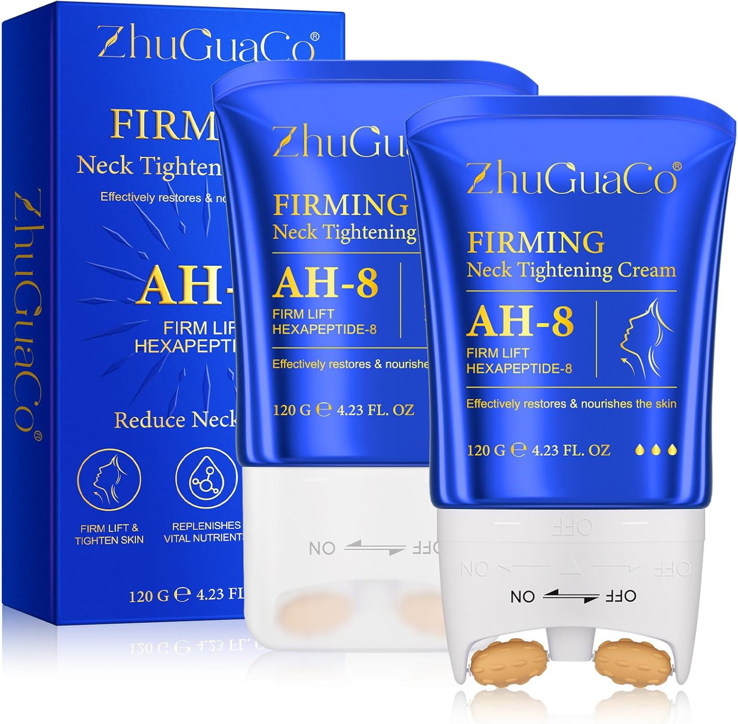 Ah-8 Crema Collo Effetto Lifting Professionale con Rullo Massaggiante
