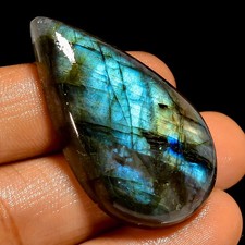 55.5 Ct Natural Flashy Labradorite Pear Shape Cabochon Loose Gemstone 40X23X8 mm