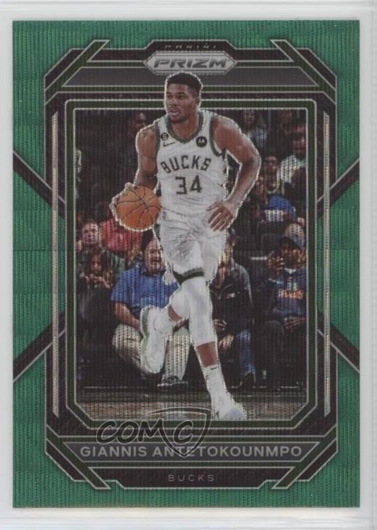 2022-23 Panini Prizm Green Wave Prizm Giannis Antetokounmpo #96 7wk