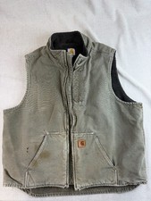 Carhartt V33 ARG Mens 2XL Tall Moss Green Vest Jacket Sherpa Lined Bad Zipper