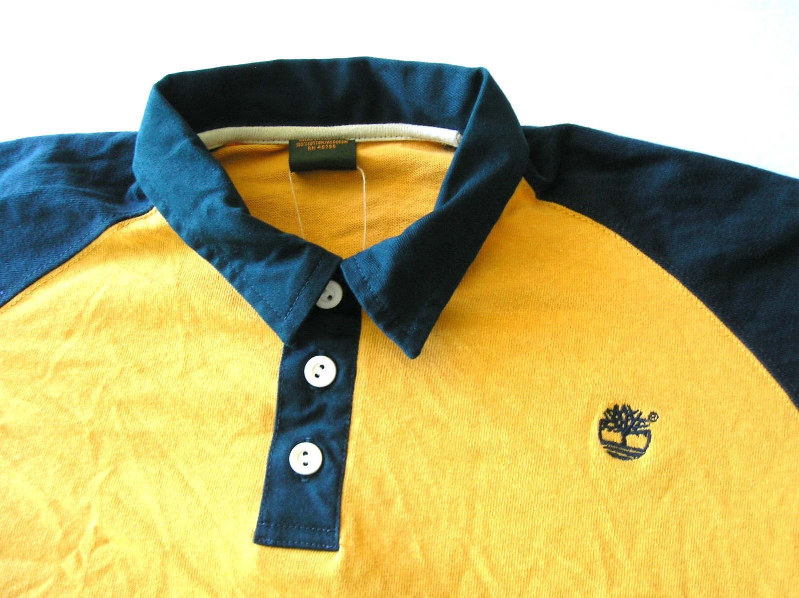 Timberland RARE Vintage Color Block Rugby Polo Long Sleeve Shirt Boys sz XL nwt~ image 4