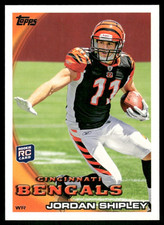 2010 Topps #109 Jordan Shipley Rookie RC Cincinnati Bengals football card. rookie card picture