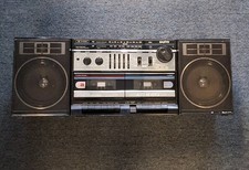 Vintage Sanyo Boombox Dual Cassette Player Model MW228 Pre-owned