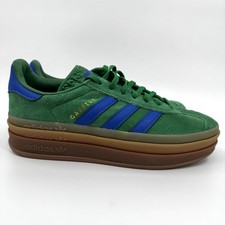 adidas Originals Gazelle Bold Shoes Stacked Gum Sole Green Blue Womens Sz 8.5