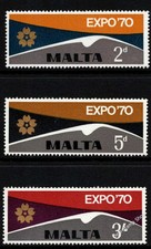 MALTA 1970 SG 438 - 440 Expo World Fair Osaka Complete Set Unmounted Mint MNH
