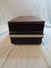Vintage Kenmark 12 Cassette Tape Holder Drawer Faux Wood