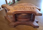 Vintage 7 Piece Hand Carved Wood Turtle Coaster Set, Souvenir  — photo 6