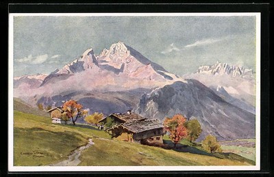 Künstler-AK Edward Harrison Compton: Ein sommerlicher Tag am Watzmann 