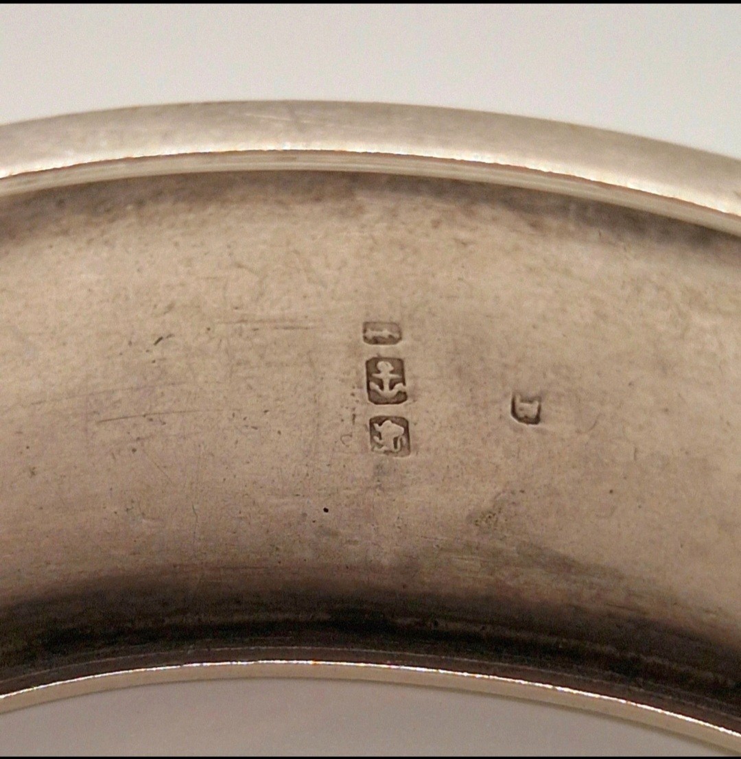 Antique Edwardian Solid Silver Hinged Bangle Birm… - image 9