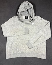 Nike NSW Club Funnel Neck Hoodie Womens Medium Gray Cotton Workout Athleisure