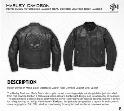 Harley Davidson Willie G Reflective Skull Leather Jacket w liner