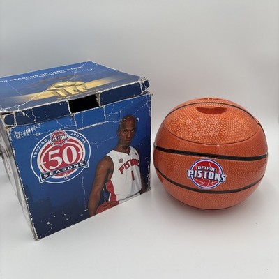 Vintage Detroit Pistons Basketball Shaped Cookie Jar! 50th Season Anniversary