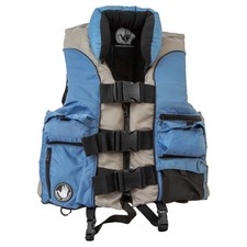 Body Glove 14270-M-BLUGRY2 Angler Fishing Vest, USCG Approved, Lightweight Soft