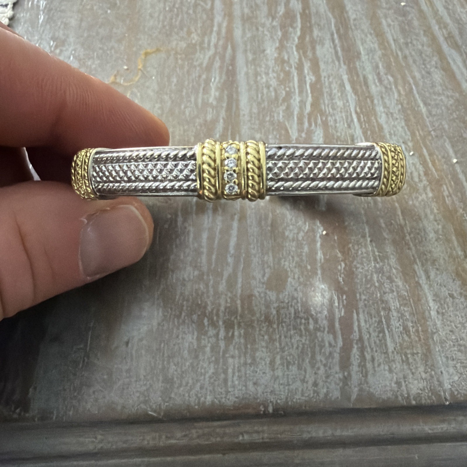 Judith Ripka Solid Bangle Bracelet Sterling Silve… - image 1