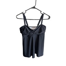 Beachsissi Black Twist Front Tankini Swim Top M Tummy Control Modest Vacation