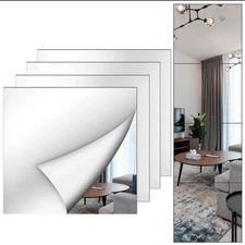 Wall Mirror Full Length, 12X14 Inch Unbreakable Tiles for Bedroom Home Gym S7