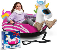 Unicorn Inflatable Snow Tube Sled, 48'' Heavy Duty Snow Tubes for Sledding with