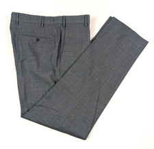 ZANELLA Parker Flat Front Dress Pants Wool Gray Sz 34 x 32 Italy Recent
