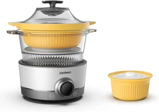 Joydeem Electric Glass Steam Cooker, Ceramic Tagine Pot for Soup, Hot Pot, Seafo