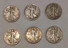 walking liberty half dollar lot of 6