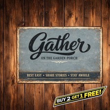 Welcome To Our Patio Sit Farmhouse Welcome 8x12 Tin Metal Sign Decor