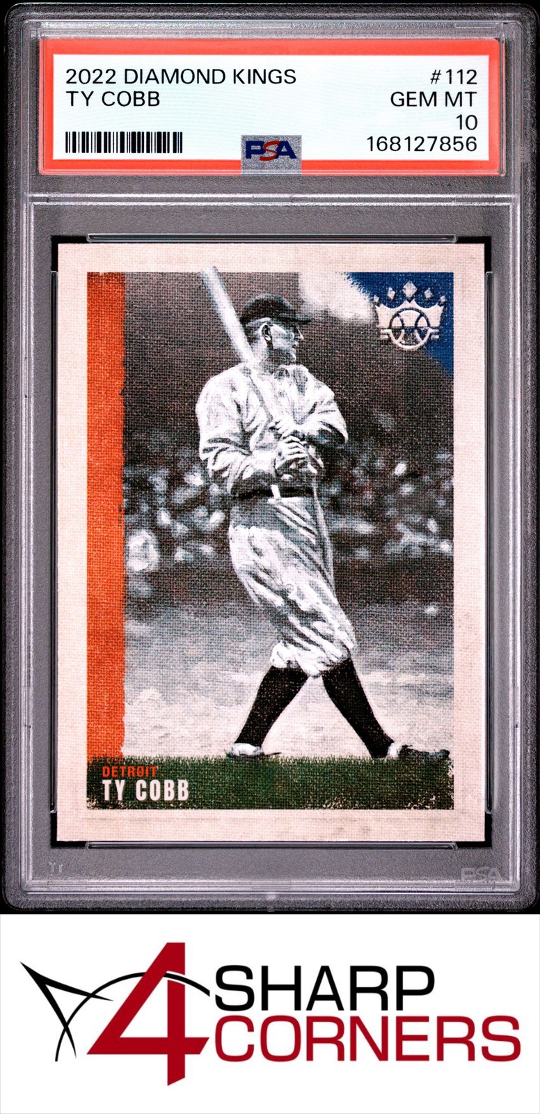 2022 PANINI DIAMOND KINGS #112 TY COBB HOF POP 1 PSA 10