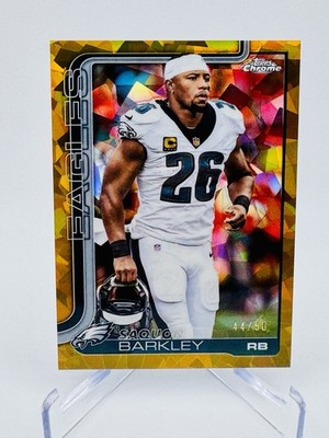 2025 Topps Chrome Sapphire Saquon Barkley Gold /50 #248 Eagles 44/50