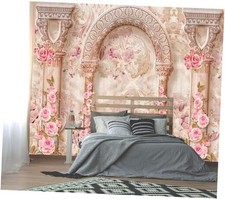 -3d Floral Fabric Wallpaper Pink Peony Bedroom Bathroom Wall Mural 132"x92" X04