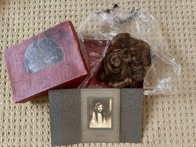 Antique Photo - Young Girl with Her Memento Human Hair
