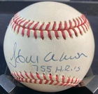 Hank Aaron Autographed Rawlings Baseball "755 H.R.'s"  Atlanta Braves - COA
