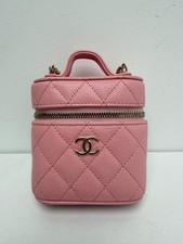Chanel 22C Mini Vanity Case Bag Pink Caviar Leather Gold Hardware [Duties Paid]