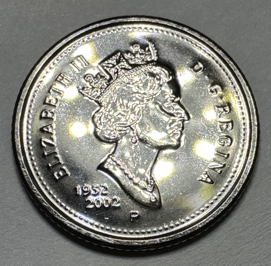 1952-2002-P Canadian Dime from Golden Jubilee Mint Set. Beautiful