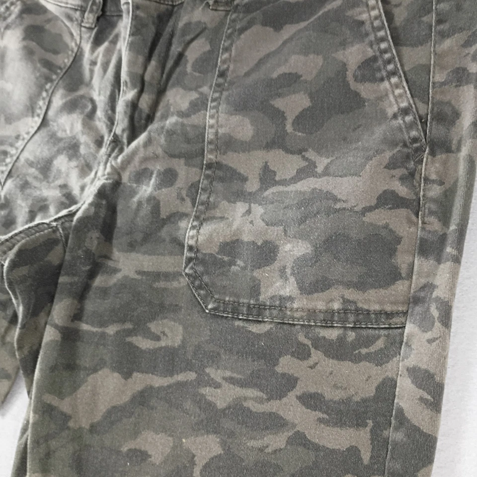 Pantalones Merona elásticos ajustados calce moderno tiro medio verde camuflaje para mujer talla 10 Foto 4 de 4