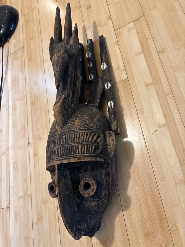 Antique LARGE 1900's Mamana MALI NTOMO  Wooden ceremonial African wood MASK