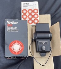 Vtg VIVITAR 283 Electronic Flash Auto Thyristor W/Box/Instruction Book Untested