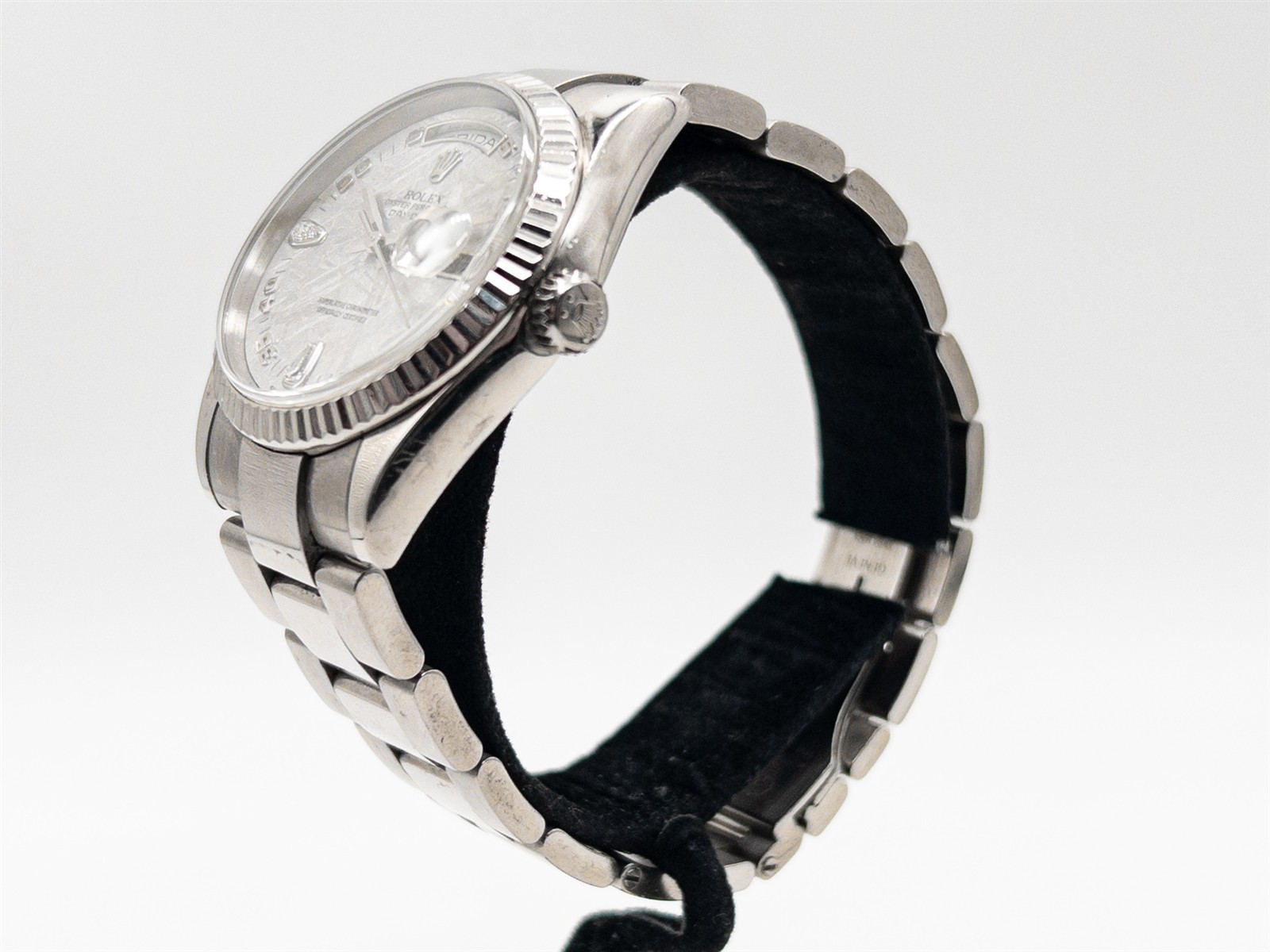 $60K FACTORY METEORITE DIAMOND ROLEX MENS President 18k White Gold ...