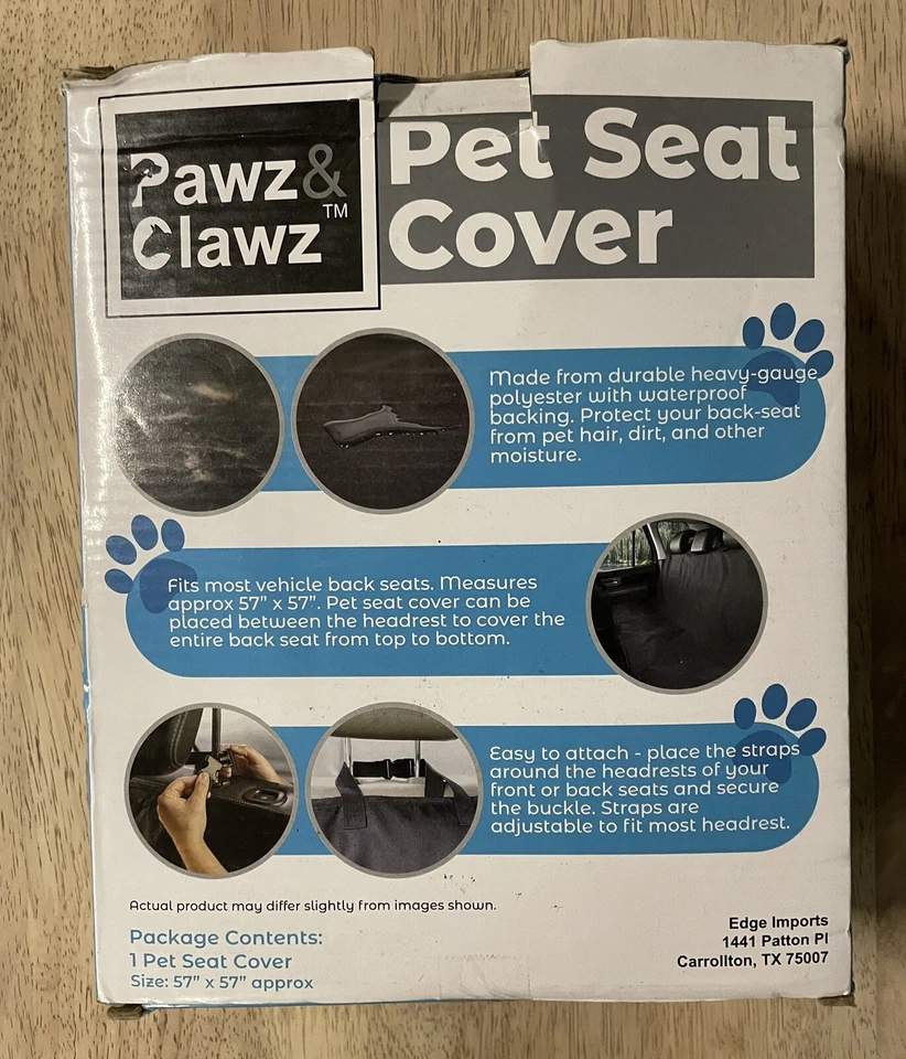 NEW In Box Black Pet Seat Covers Hair, dirt & water protection! Approx 57" X 57" - Image 2 of 2