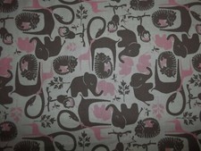 Handcrafted cotton crib/toddler sheet/ White/Gey/Pink/ Elephants,Lions,Monkey