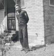 1944 Navy WWII Soldier In Uniform Handsome Snapshot Photo