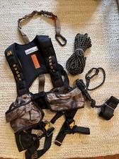 Muddy Ambush Hunting Camo Padded Deer Treestand Safety Harness sz S/M Line Rope
