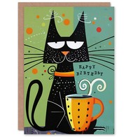 KäTzchen Kaffee Abstrakt Karikatur Frau Karte Mit Katzenmotiv Geburtstagskarte
