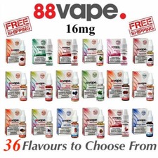 88 Vape E Liquid 16mg Nicotine All Flavours Any Pen 10ml Bottles Vape Juice 16mg