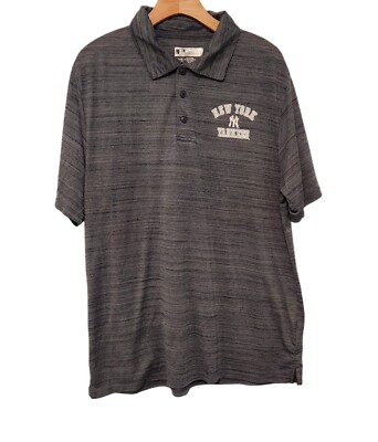 MLB NY Yankees Polo Shirt General Merchandise Golf Blue Gray Heathered XL 