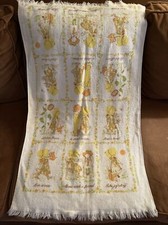VTG Holly Hobbie Bath Towel 1970s Sunflower Yellow Orange American Greetings
