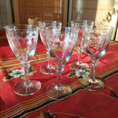 6 ANCIENS VERRES A Porto GRAVES THOUVENIN VIERZON XIXeme - Photo 1/3