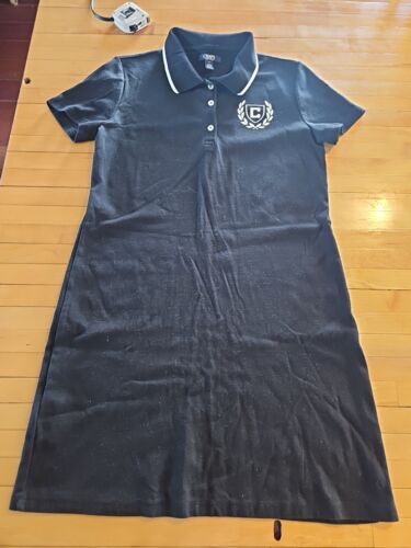 Ralph Lauren Chaps Black Polo Shirt Dress Women’s Sz L Nwot - Picture 1 of 15